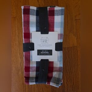 The Farmhouse by Rachel Ashwell Red and Blue Plaid Napkins - Set of 8 NEW